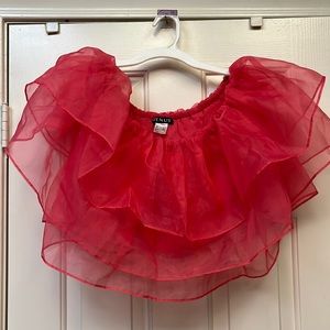 Venus Hot Pink Layered Tulle Off Shoulder top S NWOT